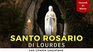 SANTO ROSARIO di Lourdes di oggi Venerdì 1 Marzo 2024 con Litanie Lauretane [upl. by Glarum600]