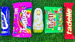 Satisfying Video  Unpacking Rainbow Lollipop AND Sweets  Smarties Skittles Candy Cutting ASMR 7 [upl. by Annaehs]