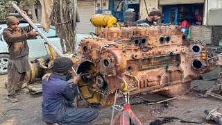 The Dozer Engine seized because the oil a lot was dirty  Engine Compelete Restoration [upl. by Eejan]