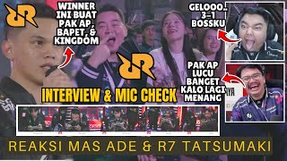 RRQ HOSHI KE FINAL UPPER REAKSI R7 amp MAS ADE INTERVIEW amp MIC CHECK RRQ HOSHI VS GEEK FAM MPL ID S14 [upl. by Shultz841]