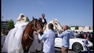 PARİSTE BÖYLE KELDANİ DÜĞÜNÜ GÖRÜLMEDİ GELİN İLE DAMAT NİKAHA AT ÜSTÜNDE GELDİLER [upl. by Arbua720]