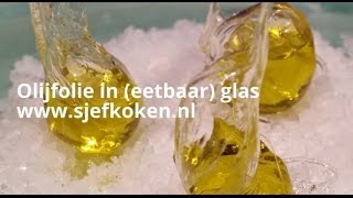 Olijfolie in eetbaar glas [upl. by Ellecram]