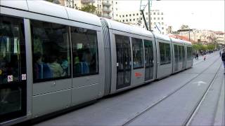 Jerusalem light rail  Alstom Citadis trams   Straßenbahn  הרכבת הקלה בירושלים [upl. by Assehc507]