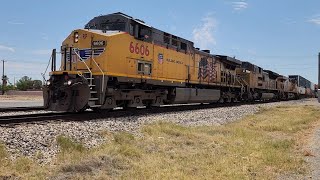 WB Union Pacific 6606 Leads ZMNLA Intermodal Baretable Train in El Paso TX 06142024 [upl. by Sternick]