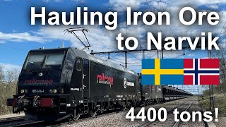 TRAIN DRIVERS VIEW 4400 tons of Iron Ore to Narvik Norway Iron Ore Line [upl. by Frye]