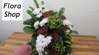 Grabstrauß Liegestrauß mit frischen Blumen zu Allerheiligen selber machen Deko Ideen mit FloraShop [upl. by Jabe532]