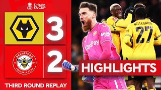 Cunha Extra Time Winner  Wolves 32 Brentford  Highlights  Emirates FA Cup 202324 [upl. by Trinatte]